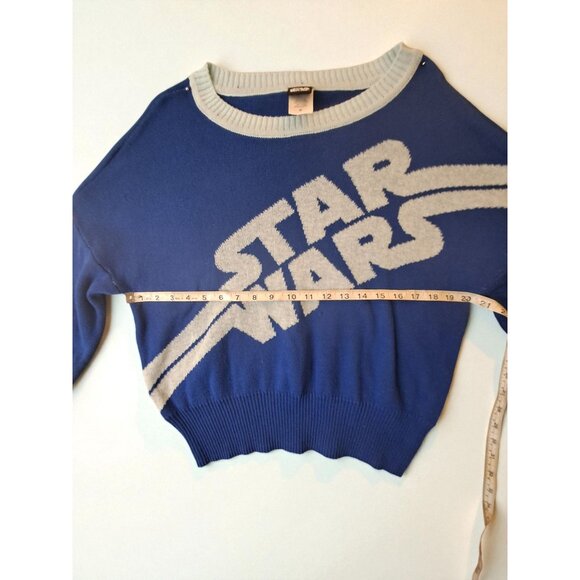 Women's Star Wars Blue Graphic Crewneck Sweater Size M (New Without Tags) - Picture 9 of 12